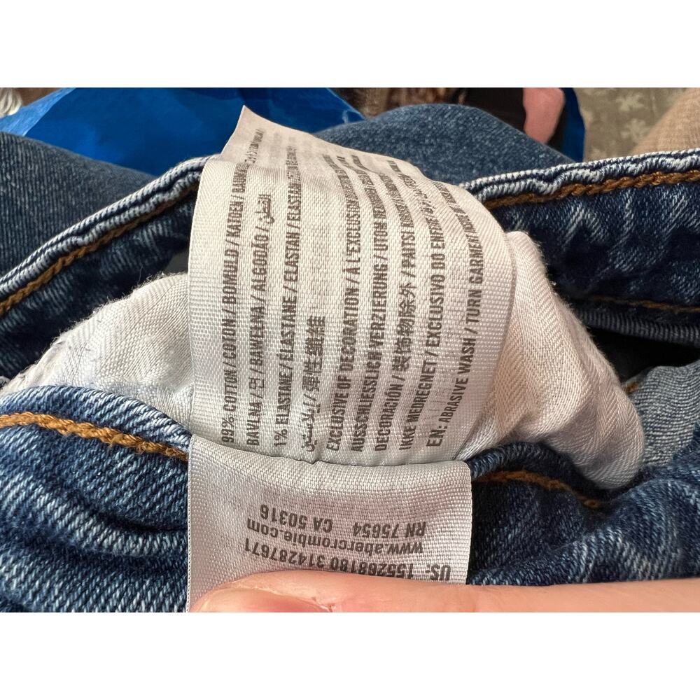 Abercrombie & Fitch Women's Zoe Natural Rise Ankle Straight Jeans Blue Size 24 - Picture 9 of 10
